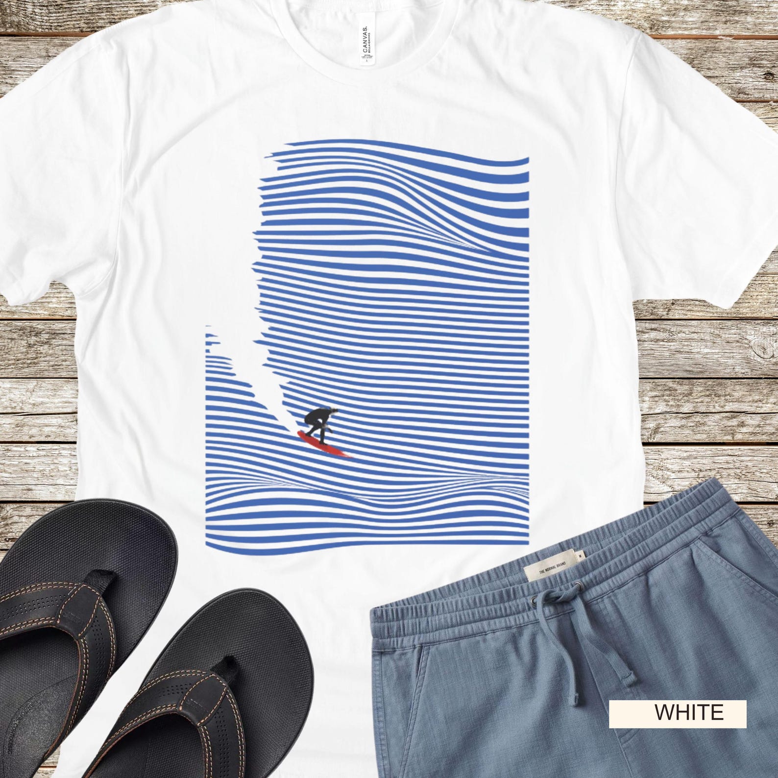Surfs Up T-Shirt: Vintage Graphic Tee, Eco-Friendly Cotton 4XL