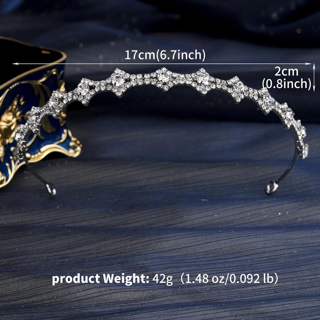 European & American Rhinestone Metal Headband - Elegant Hair Accessory for Women's Birthday Parties & Daily Wear