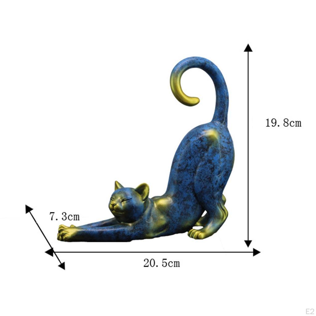Figurine Decorative Cat Stretching Home Decor