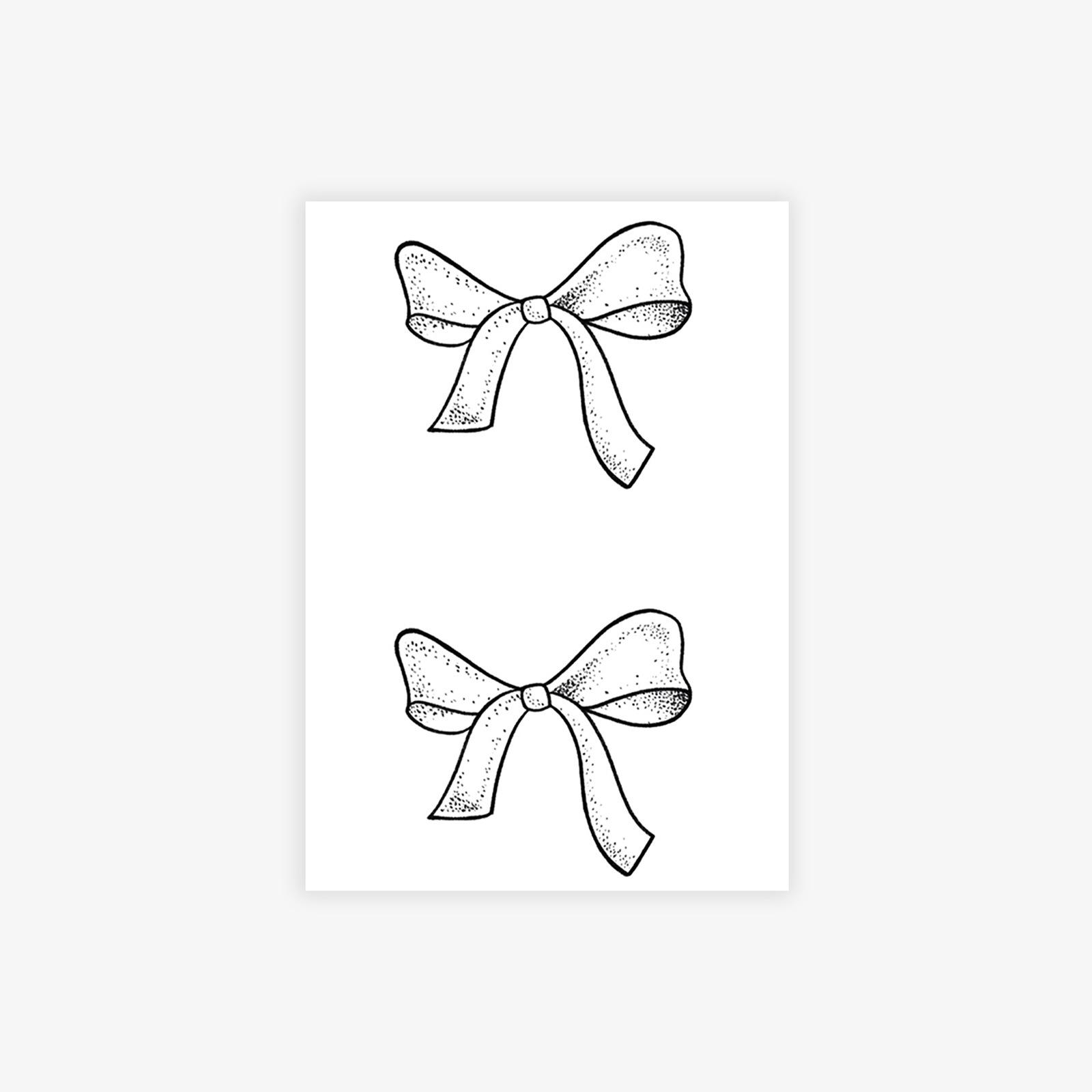 

Herbal Juice Semi-Permanent Cute Simple Bow Tattoo Sticker Waterproof And Long-Lasting 7*10