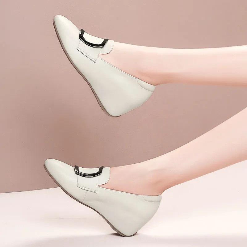 2025 høst nye innvendig høydeøkning enkeltsko dames sklisikre fritidssko morssko rund tå små skinnsko små arbeidssko