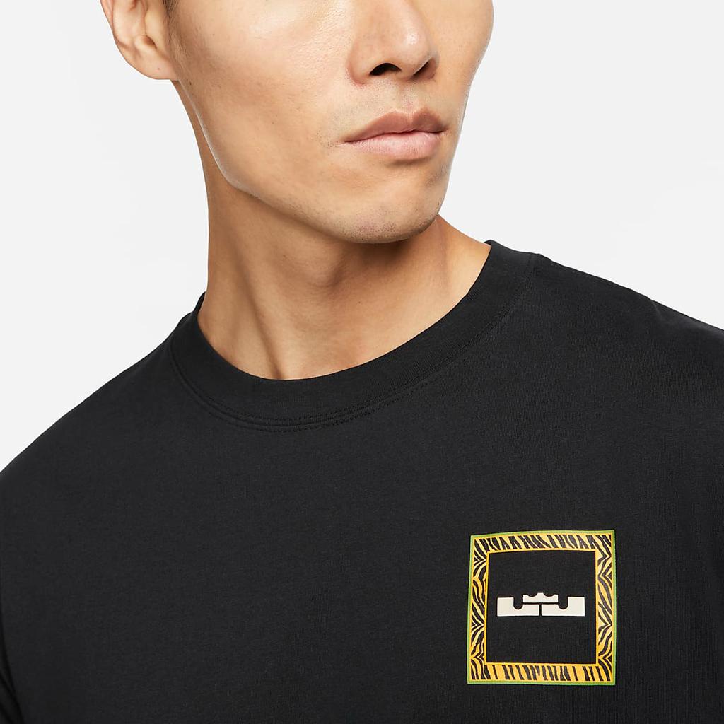 Nike Striped Back Print Basketball Crew Neck Casual Short-Sleeve T-Shirt Men Tops Black DQ1882-010