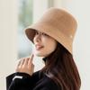AB  Plush Winter Korean Style Panama Hat Knitted Hat Fisherman Hat Letter Bucket Cap
