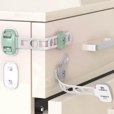 1pc Baby Protection Cabinet Lock Self-adhesive Length Adjustable Plastic Child Protection Refrigerator Door (color Random)