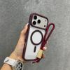 Luxury Transparent Shockproof Phone Case with Lanyard for Iphone 17 16 15 14 13 Pro Max Magnetic Wireless Charging Protect Cover