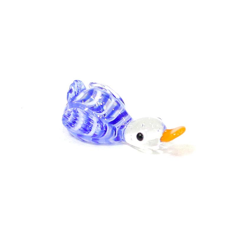 Cute Glass Duck Mini Figurines Colorful Cartoon Animal Tiny Statue Craft Ornament Home Fairy Garden Easter Micro Landscape Decor