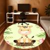 1pc Giraffe, Floral Round Chair mat Area Rug - Non-Slip, Floor Mat for Office, Bedroom, and Indoor Decor c1125514