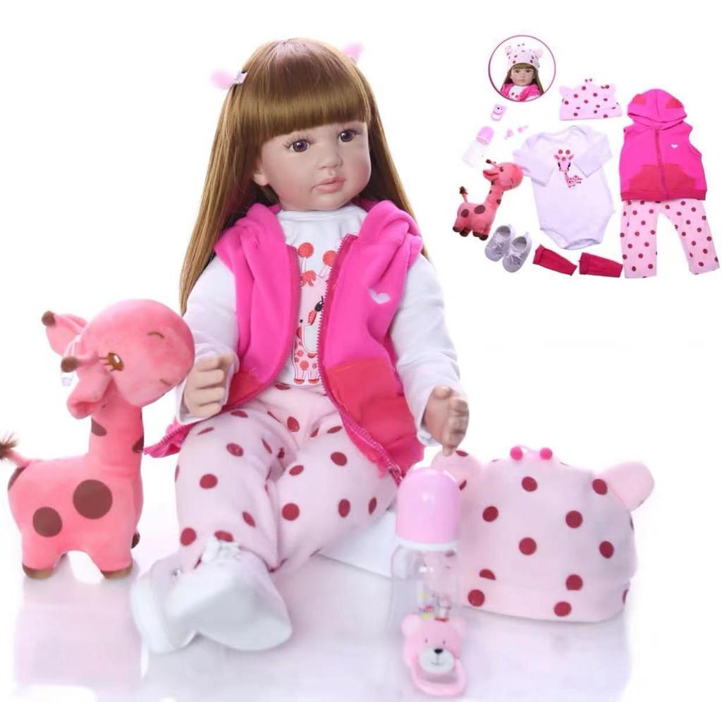 KEIUMI Panenky 24 Inch Reborn Baby Dolls Realistické princezny látkové tělové módy Reborn menina pro děti Vánoční dárky ke dni dětí