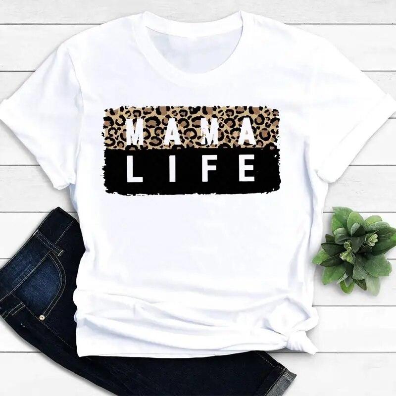 Women Clothing Mom Mama Love Mother Son Short Sleeve Graphic Tee T-shirts Female Ladies Fashion Casual Summer Tshirt Clothes