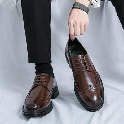 Large Size Men's Leather Shoes 2024 Spring and Autumn New Leather Shoes Business Dress Groom Wedding Shoes 38-46