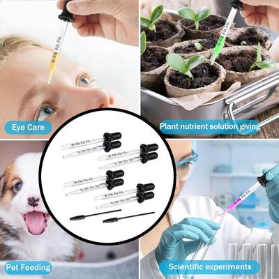 8 Stück Glaspipetten Tropfer Runde & Spitze Spitzen Wiederverwendbar 1 ml Augentropfer für Ätherische Öle