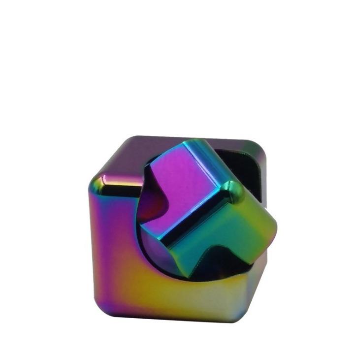 Dazzling Metal Magic Cube Rotatable Finger Spinner Toy