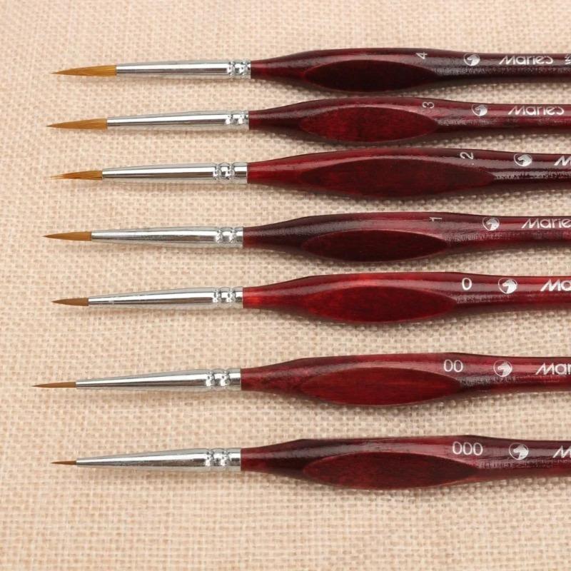 7Pcs Paint Brush Set Professional Sable Hair Art Nail Painting Drawing Brushes Art Painting Brush Pen.