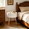 Round Side Table with Drawer, Compact Storage End Table, Side Table, Accent Table (only with Side Table)