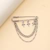 Modern Chain Lapel Pin Ornament Statement Style Badge Chain Pendant Brooches