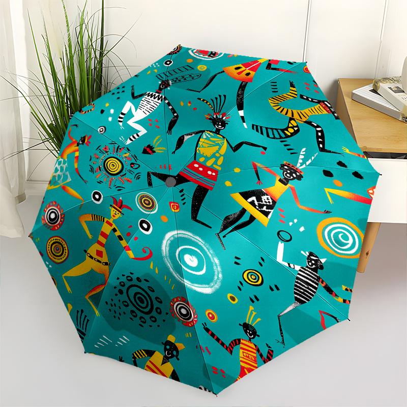

Dance, Culture Theme 8 Bone Hand Automatic Folding Umbrella, Compact and Portable Design, A Perfect Gift for Birthday, Christmas or Business