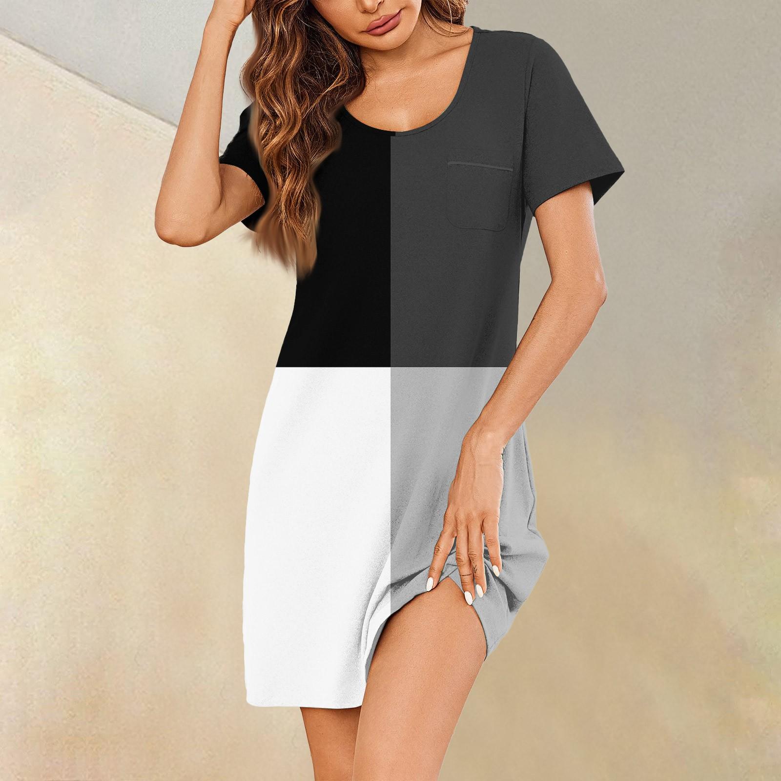 

Женские летние платья с коротким рукавом, льняные повседневные футболки, пляжные платья-миди, сарафаны с карманами XXXL