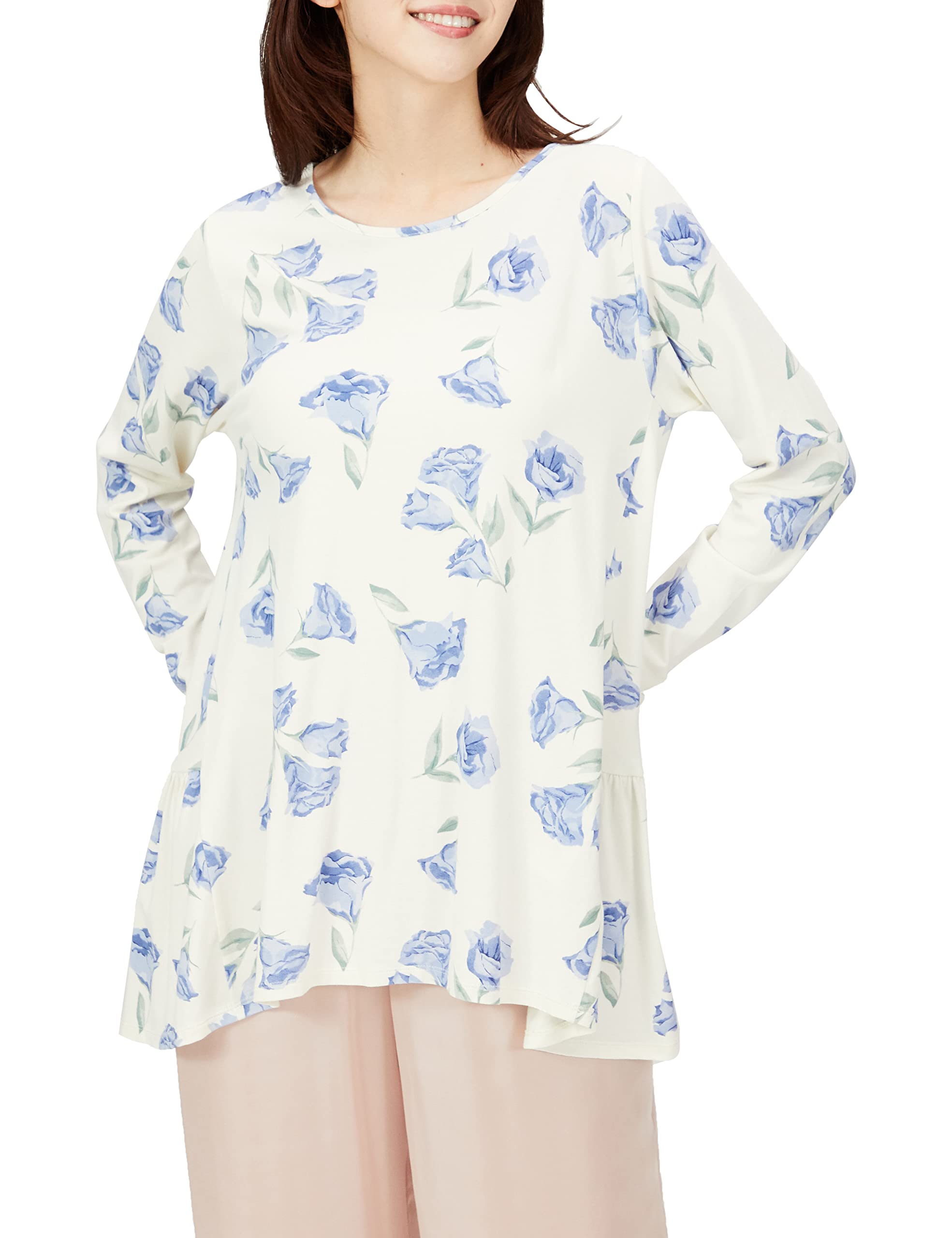 

Gelato Pique Lisianthus Floral Print Long PWCT225315 BLU F T-Shirt Women s