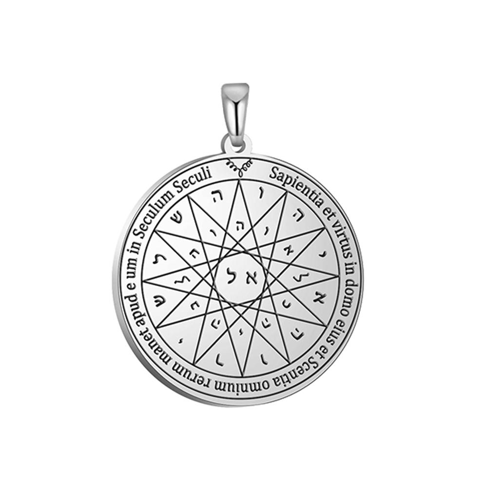 Dawapara Zegel van Salomo Hanger voor Ketting Roestvrij Staal Vintage Amulet Bovennatuurlijke Sieraden
