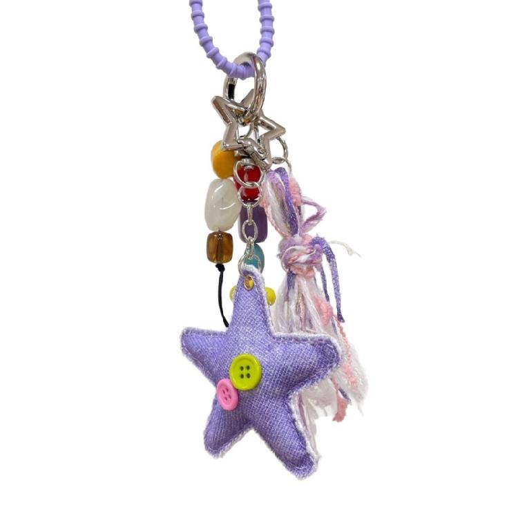 

Handcrafted Beaded Starfish Keychain Summer Vibes Bag Hanging Accessory For Backpacks Travel Bags Girls Gift 1