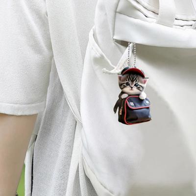 Auto-Anhänger zum Aufhängen, Rückspiegel-Dekoration, kompakte Größe, katzenförmiges 2D-Acryl-Hängeornament, Auto-Innendekoration, handgefertigtes Kunsthandwerk