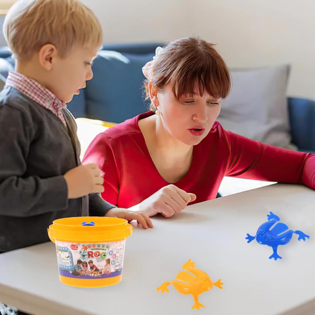 EXCEART Frog Jumping Jumping Frog Toy When Pressed with Your Set of ABS For Birthday New Nursery School Figurine, Frog, Finger, 12, Parent-Child Game,