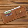 New Vintage Leather Wallet Men'S Short Wallet Crazy Horse Leather 20% Horizontal Card Bag Full Leather Wallet