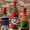 Halloween Decorations: Knitted Wine Bottle Cover for Pumpkins, Skull Red Wine Set, Decoration for Display, Champagne Wine Set