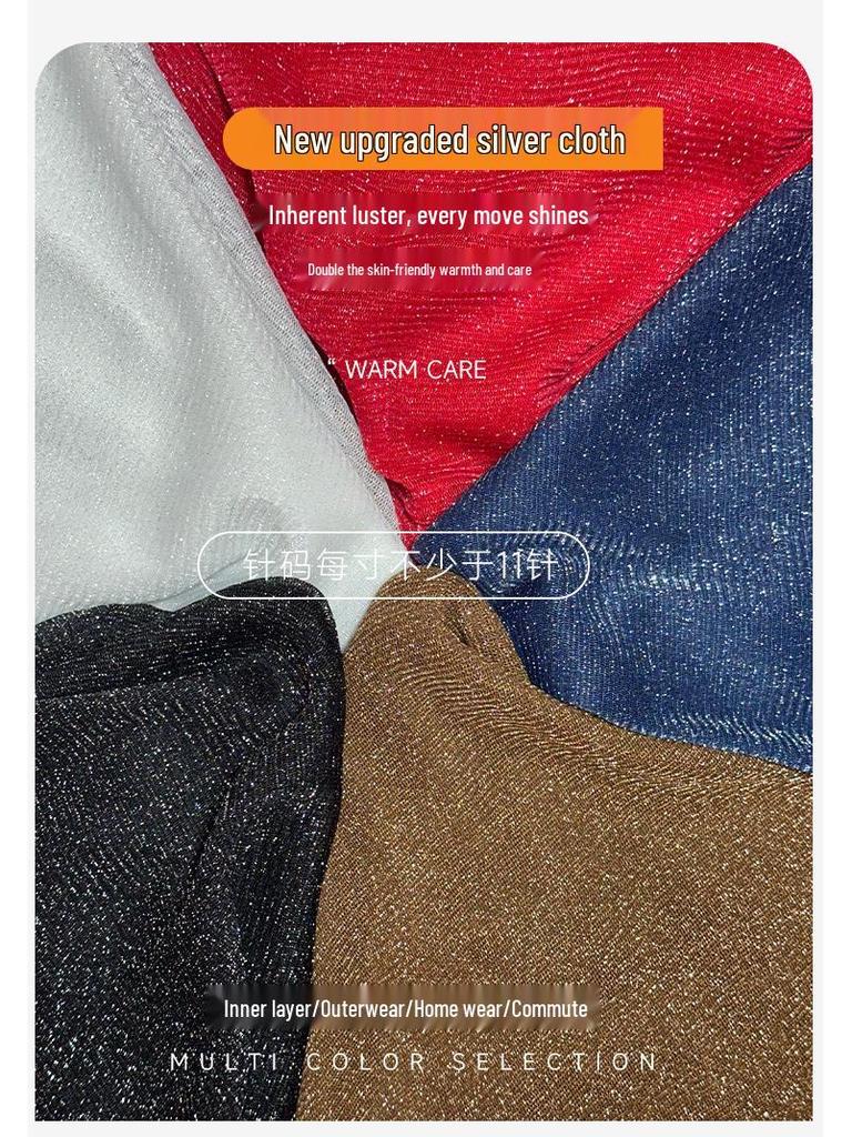 V-Ausschnitt Lurex Mesh Langarmbluse - Damen Slim Fit für Frühling/Herbst