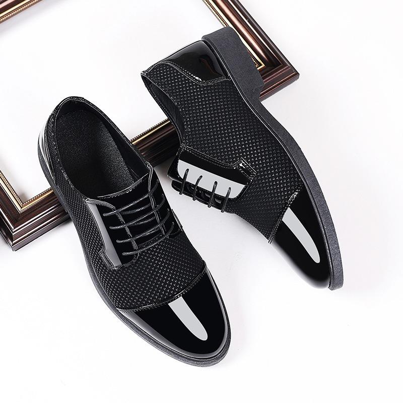 

Leather shoes men s new business dress casual breathable men s British pointed groom wedding shoes summer 39