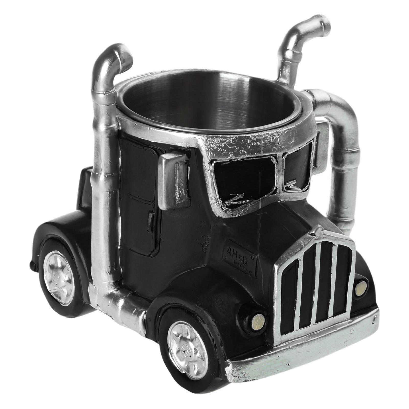 

Кружка ручной работы в форме грузовика, 12,3 унции, смоляная кофейная чашка для украшения дома и офиса, чашка для воды, уникальный подарок чёрный