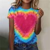 Colorful Tie Dye Pattern 3D Print T-Shirts Women O-Neck Short Sleeve T Shirt Y2k Harajuku Plus Size Tees Tops Female Clothing