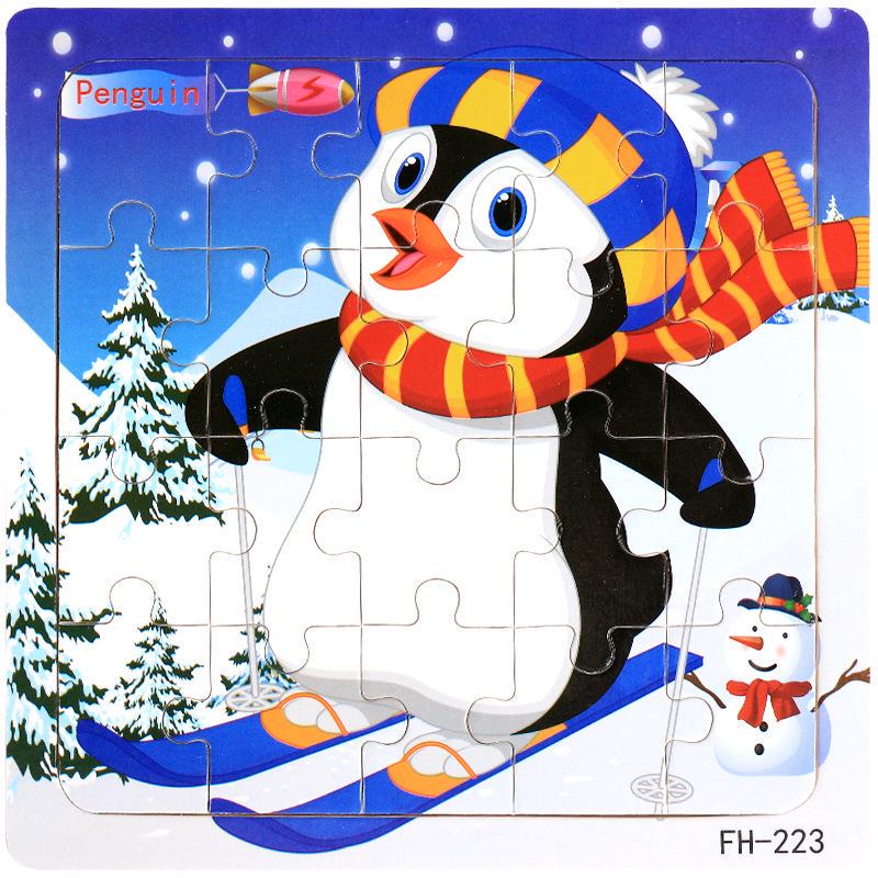 20-Piece Wooden Kids' Puzzle Board - Cartoon Animals