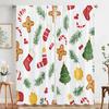 2pcs,2D Plane Printing Popular Curtain Panels Christmas Cookie Tree Stocking Garland (2) Versatile 100% Polyester (without Rod)