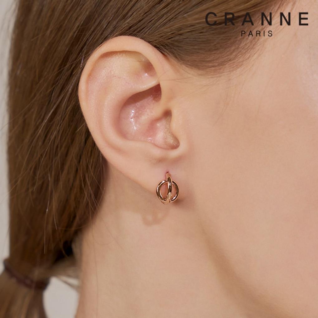 14K Circle Line One-Touch Earrings (Gold Filled) C24EGF150