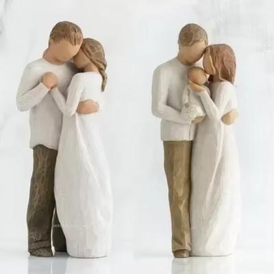 Nordic Style Figure Nativity Scene Wood Sculptures Family Ornament Family Resin Figurine Crafts Wedding Gift for Home Decoration