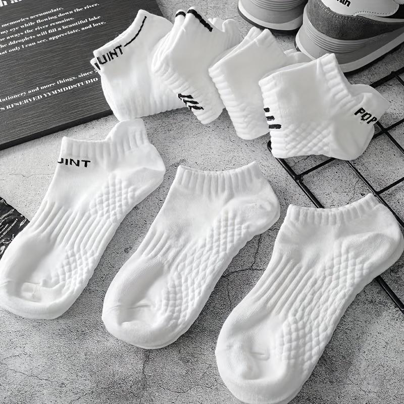 7pairs White Stretch Athletic Socks - Breathable and Moisture-Wicking for Daily Casual and Sports Use. Comfortable