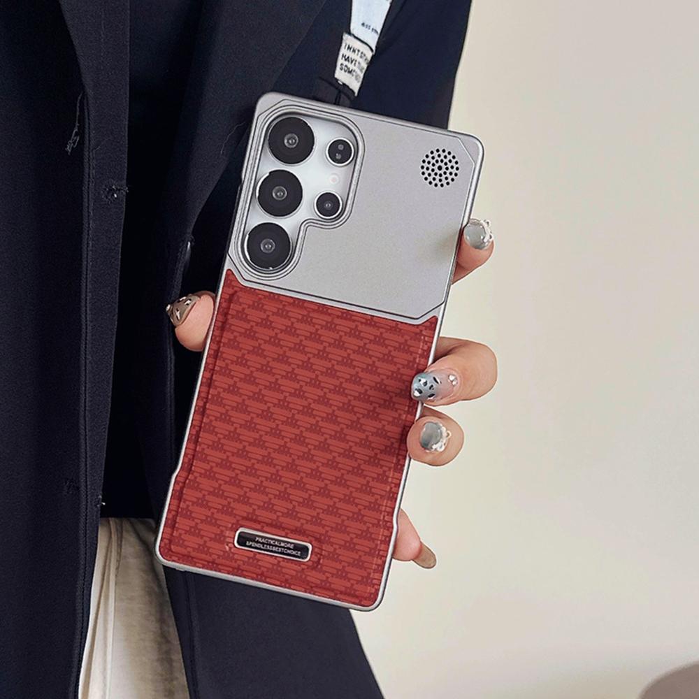 

Splicing Leather Magnetic Plating Frameless Phone Case For Samsung S26 S24 S25 Plus S22 S23 Ultra Borderless Back Cover Galaxy S22 Ultra 5G