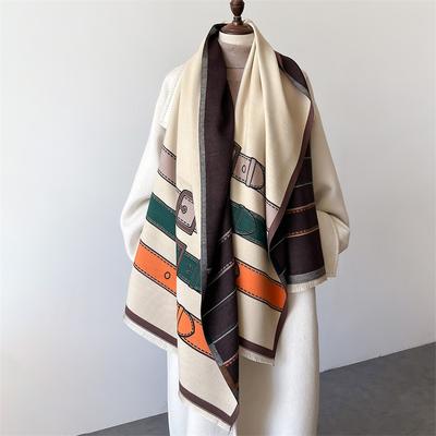 Écharpe d'automne et d'hiver pour femme, châles et écharpes en pashmina, couverture en cachemire, étoles chaudes et épaisses pour l'extérieur, Bufanda, nouvelle collection imprimée