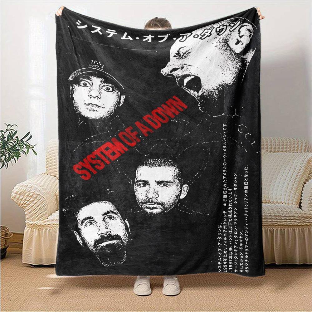 1 pezzo System of a Down Morbido Plaid in Flanella per Tutte le Stagioni per Casa, Ufficio, Uso Esterno Confortevole Resistente Morbido Caldo Plaid per Casa