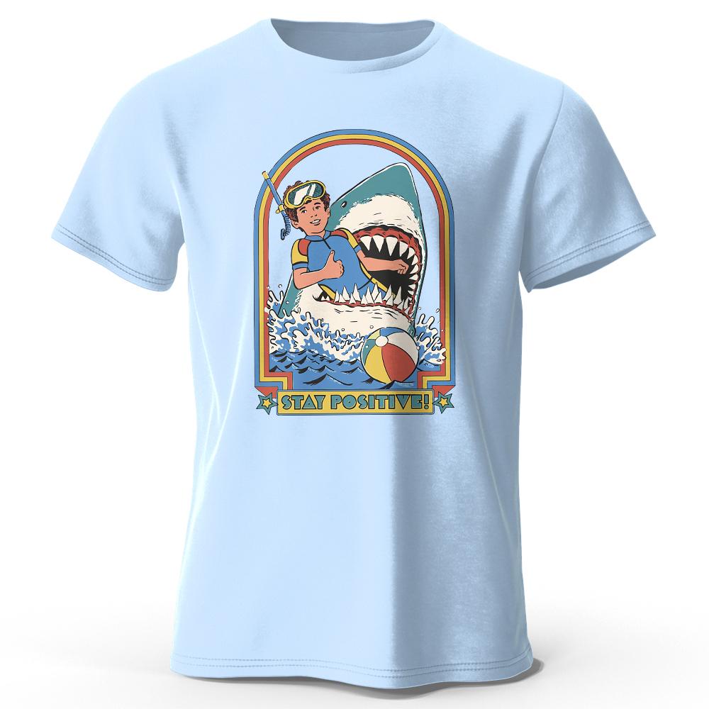 Мужская футболка Stay Positive Printed 100% Cotton Classic Vintage Funny для мужчин и женщин, спортивная одежда, топы, футболки XL