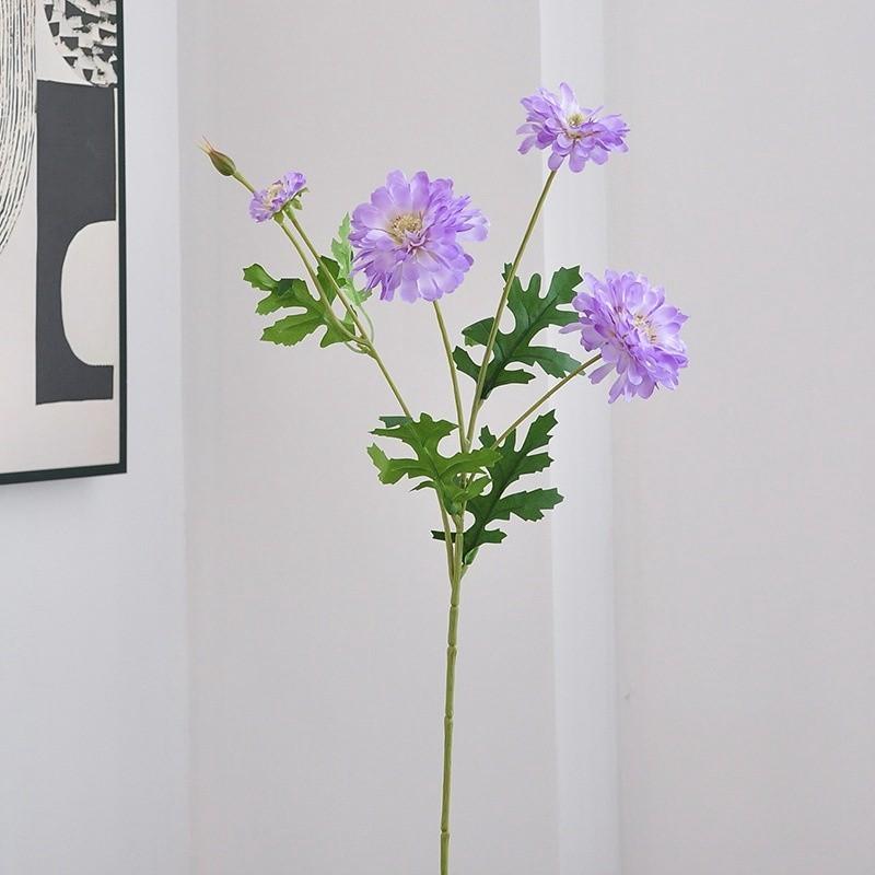 54Cm Long Artificial Flower Hundred Day Chrysanthemum Indoor Home Photography Decoration Floral Art Wedding Celebration