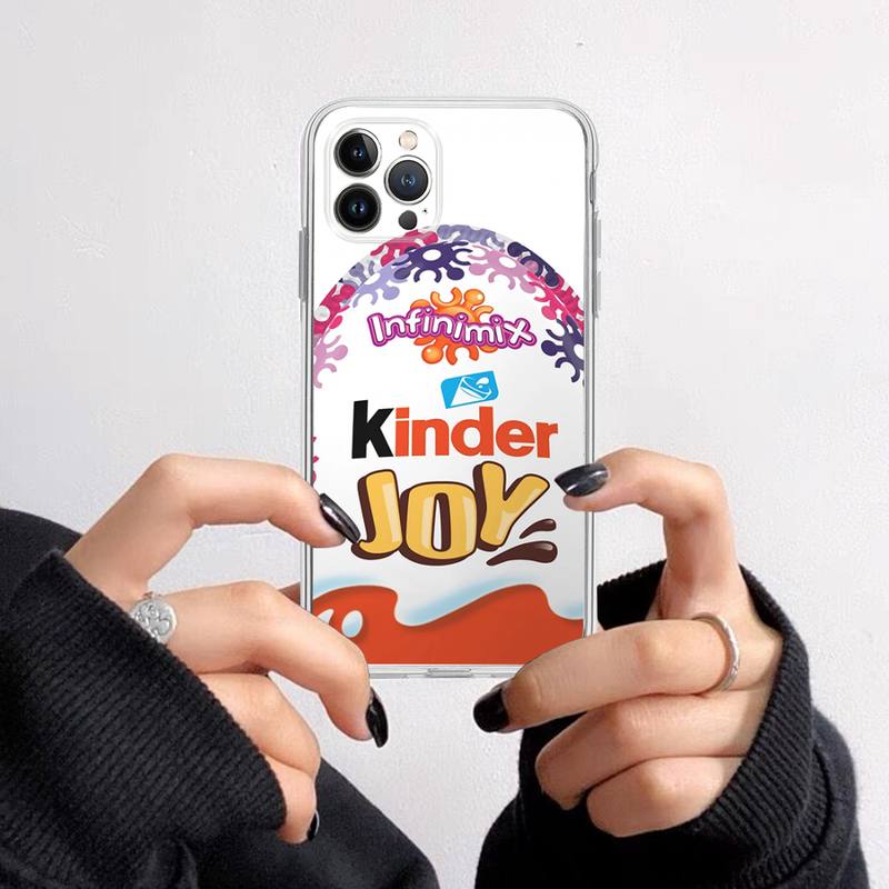 New Trolly egg KINDER JOY Surprise Phone Case For iPhone 14 13 12 11 Pro Max XS X XR SE 2020 6 7 8 Plus Mini Transparent Shell