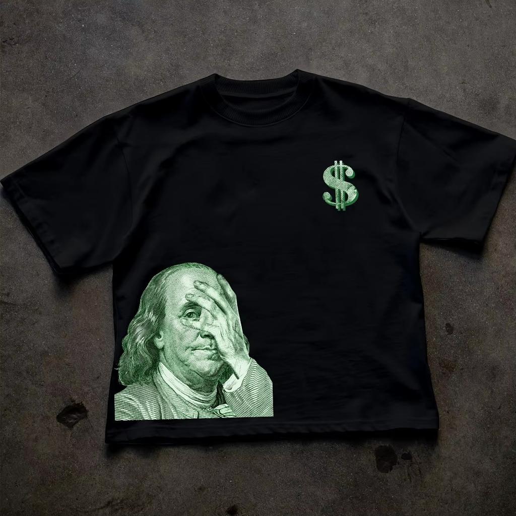 2026 MenWomen Oversized TShirt Funny Benjamin Franklin Money Print Graphic Tee Sleeve Casual Streetwear Loose Fit Daily Top
