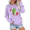 Women's Casual Comfortable Neck Hooded Long Sleeve Christmas Print Warm Sweatshirt