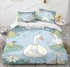 Microfibre Bedding Sets, 3DCartoonAnimal Motif, Children's Bed Linen with Zip Room Decor Duvet Cover for Teenagers Adult