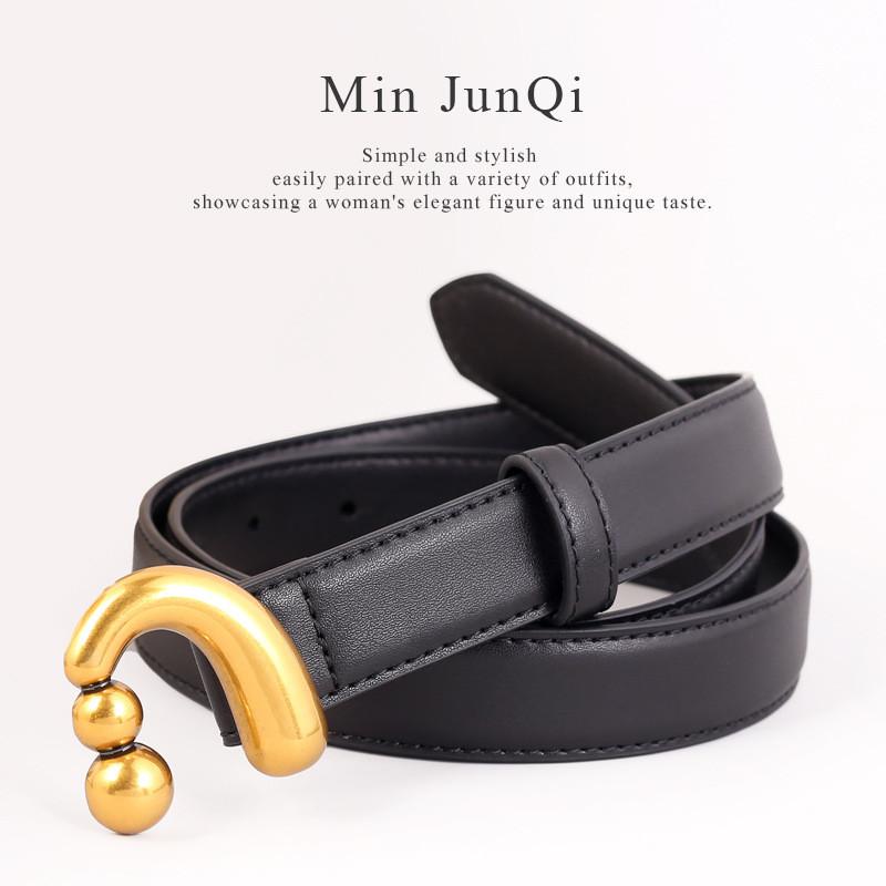 Traditioneller Damen-Leder-Taillengürtel mit silberner oder goldener Schnalle für Büro und Kleid