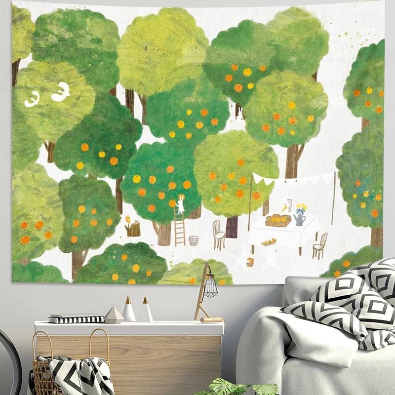 Fresh Pastoral Style Decorative Tapestry Bedroom Living Room Tapestry Home Wall Decoration Tapestry