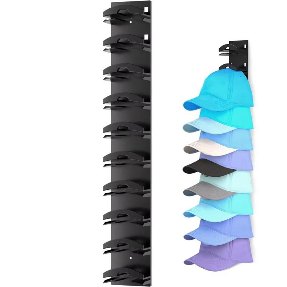 10 Holes Wall Mounted Hat Rack Space Saving Hat Display Stand Household