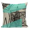 Black White Plant Building Flower Geometric Decorative Throw Pillows Case Polyester Sofa Cushion Cover For Home Decor